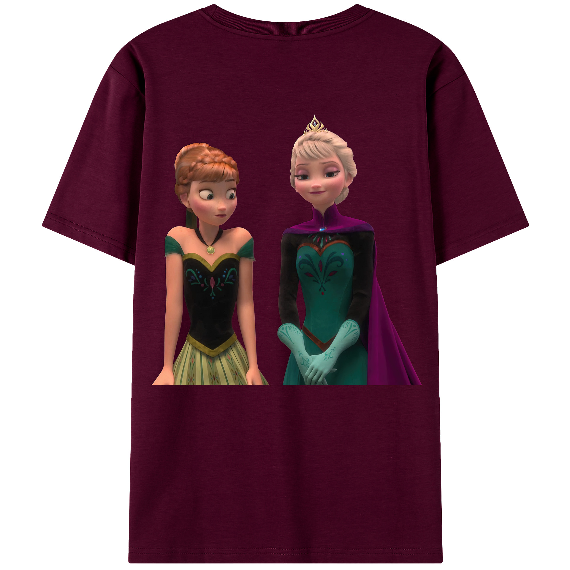 （画像用） アナと雪の女王 アンナ エルサ Frozen Anna Elsa レディース半袖Tシャツ(バックプリント)